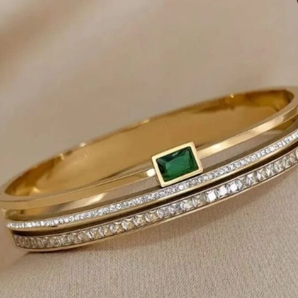 Emerald Charm Cuff