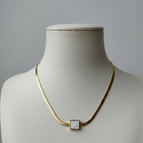 Square Marble Charm Pendant