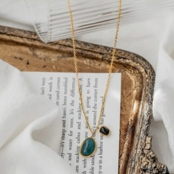 Obsidian Double Drop Pendant - Image 2