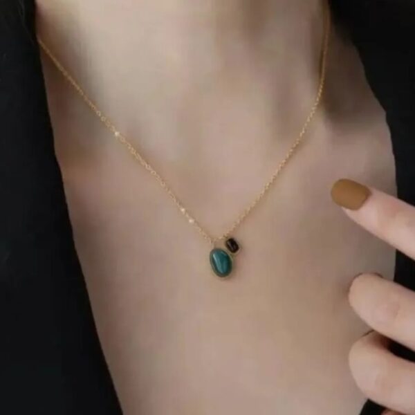 Obsidian Double Drop Pendant